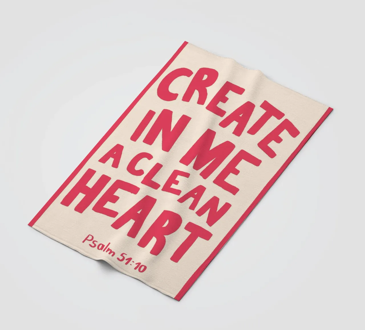 Psalm 51:10 Create in Me a Clean Heart Art Print fleece blanket by vintagepod