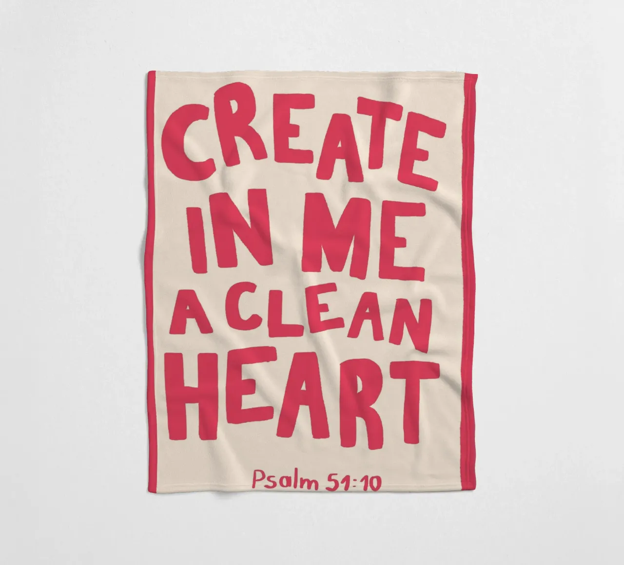 Psalm 51:10 Create in Me a Clean Heart Art Print fleece blanket by vintagepod