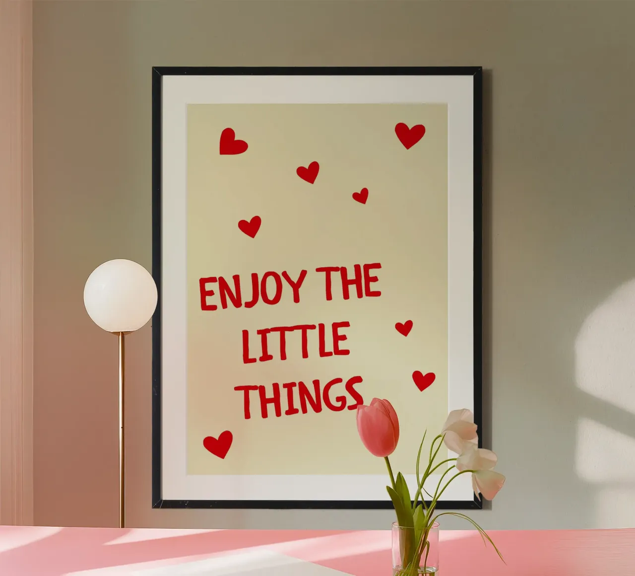 Godetevi le piccole cose, stampa artistica a cuore poster da vintagepod