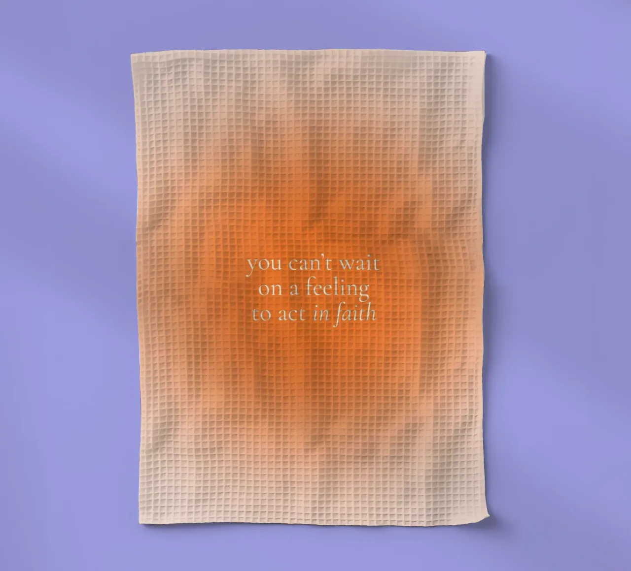 Agir dans la foi, Minimalist Gradient Christian Art Print torchon de vintagepod