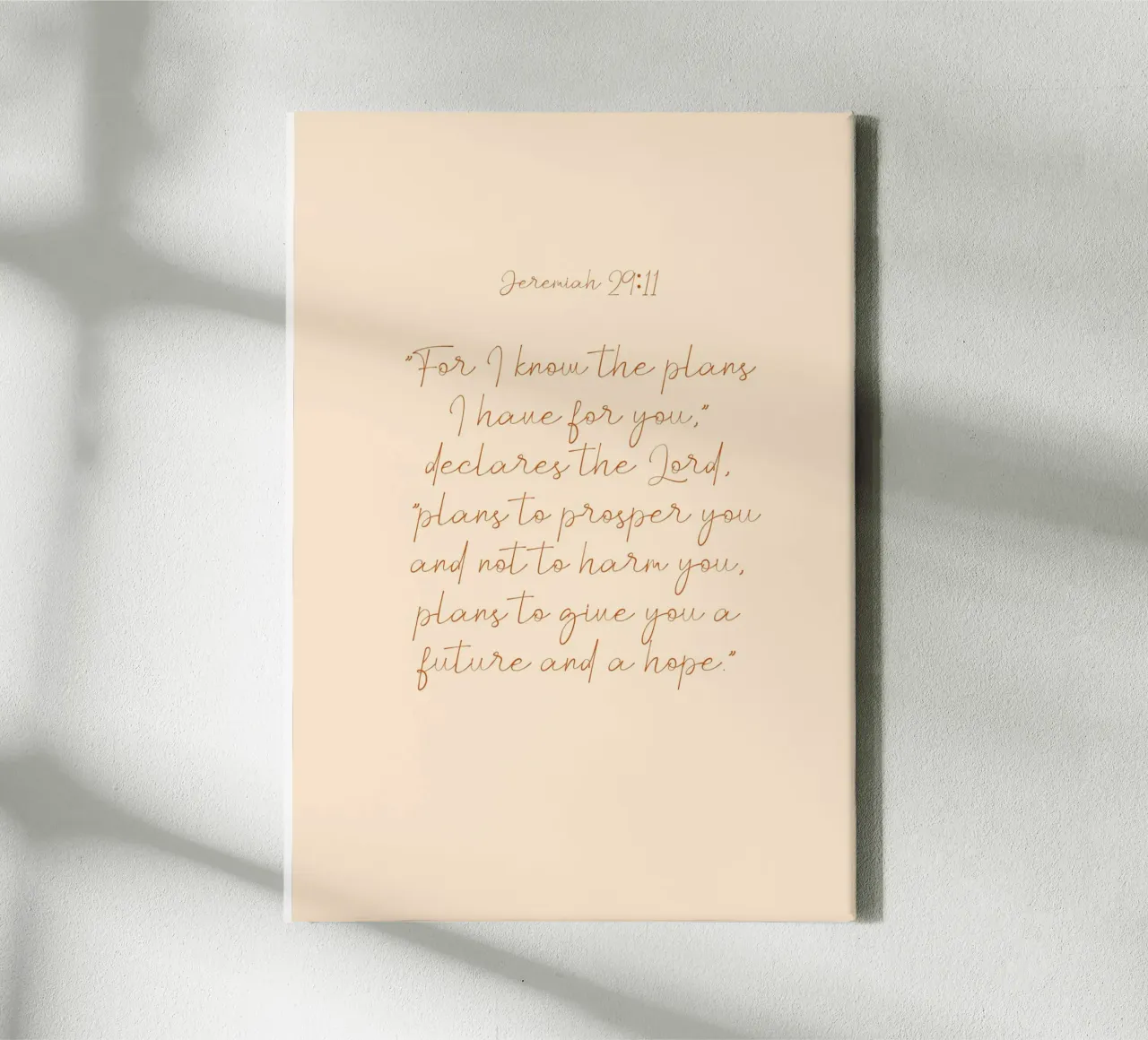 Jeremiah 29:11, Scripture Art Print, God's Plans canvas with Floater frame by vintagepod