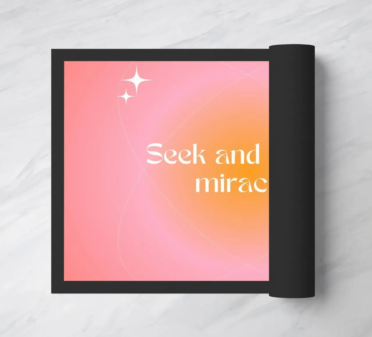Seek and Expect Miracles, Aura Gradient Art Print doormat by vintagepod