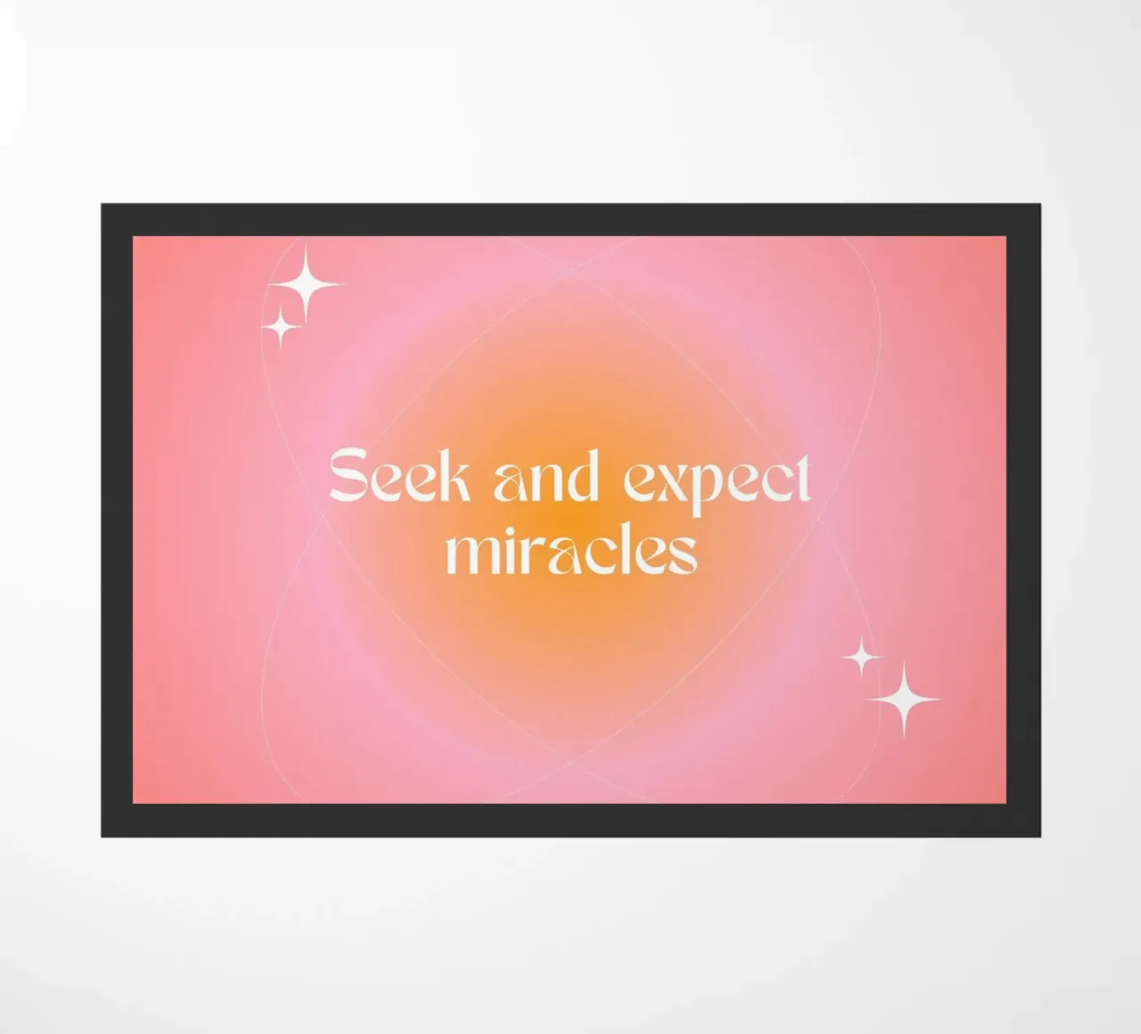 Seek and Expect Miracles, Aura Gradient Art Print doormat by vintagepod