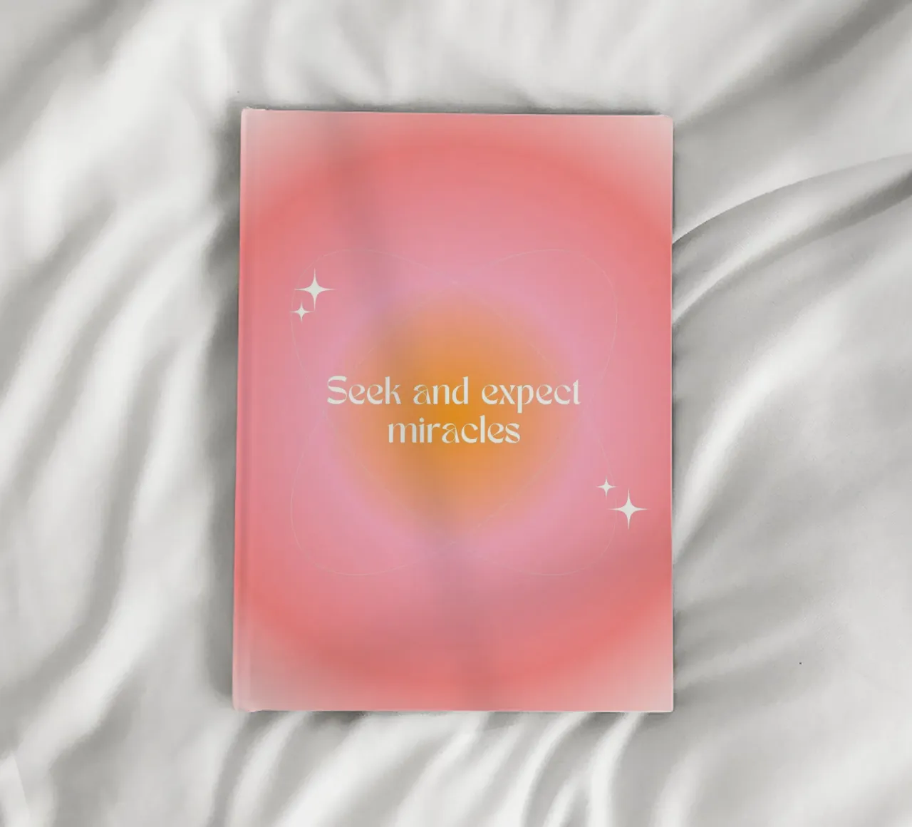 Seek and Expect Miracles, Aura Gradient Art Print notebook by vintagepod