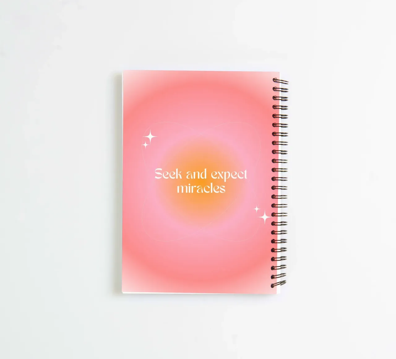 Seek and Expect Miracles, Aura Gradient Art Print spiral notebook by vintagepod