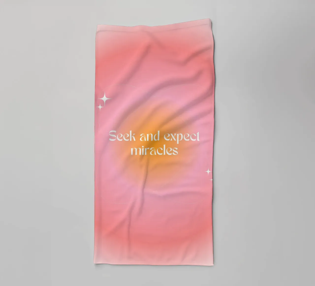 Seek and Expect Miracles, Aura Gradient Art Print towel by vintagepod
