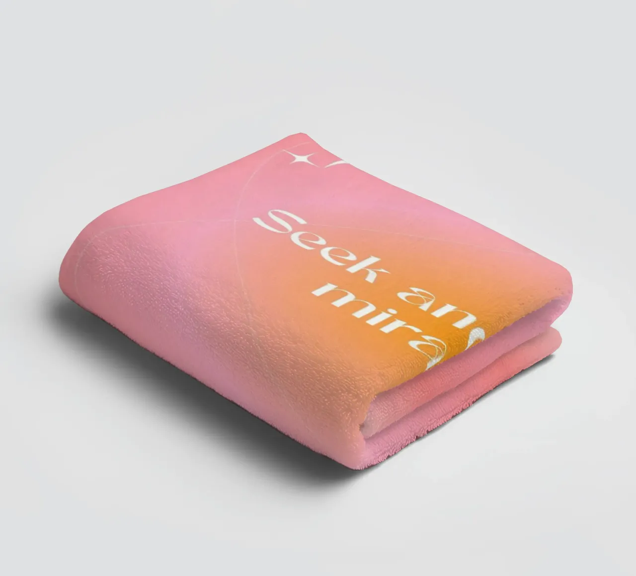 Seek and Expect Miracles, Aura Gradient Art Print towel by vintagepod