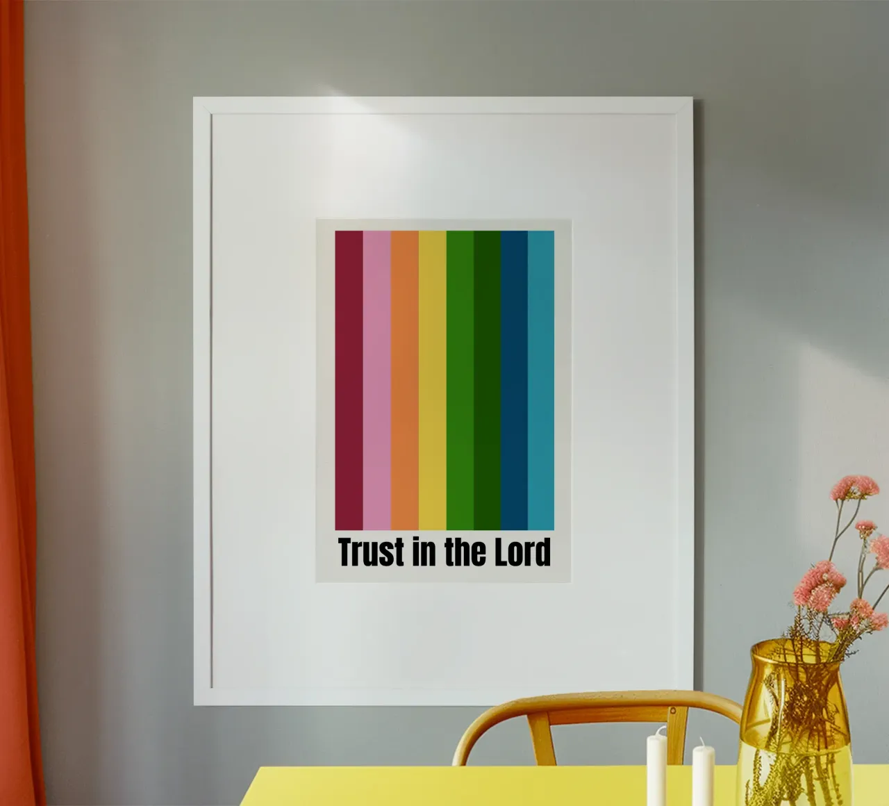 Fiducia nel Signore, moderno poster cristiano arcobaleno poster da vintagepod