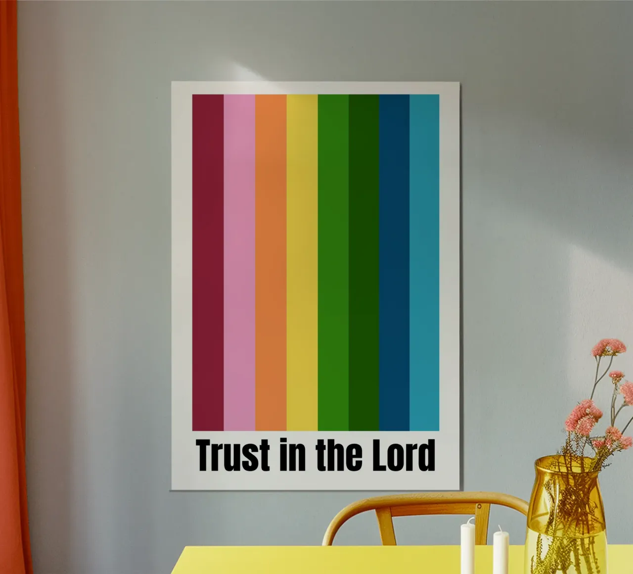 Fiducia nel Signore, moderno poster cristiano arcobaleno poster da vintagepod