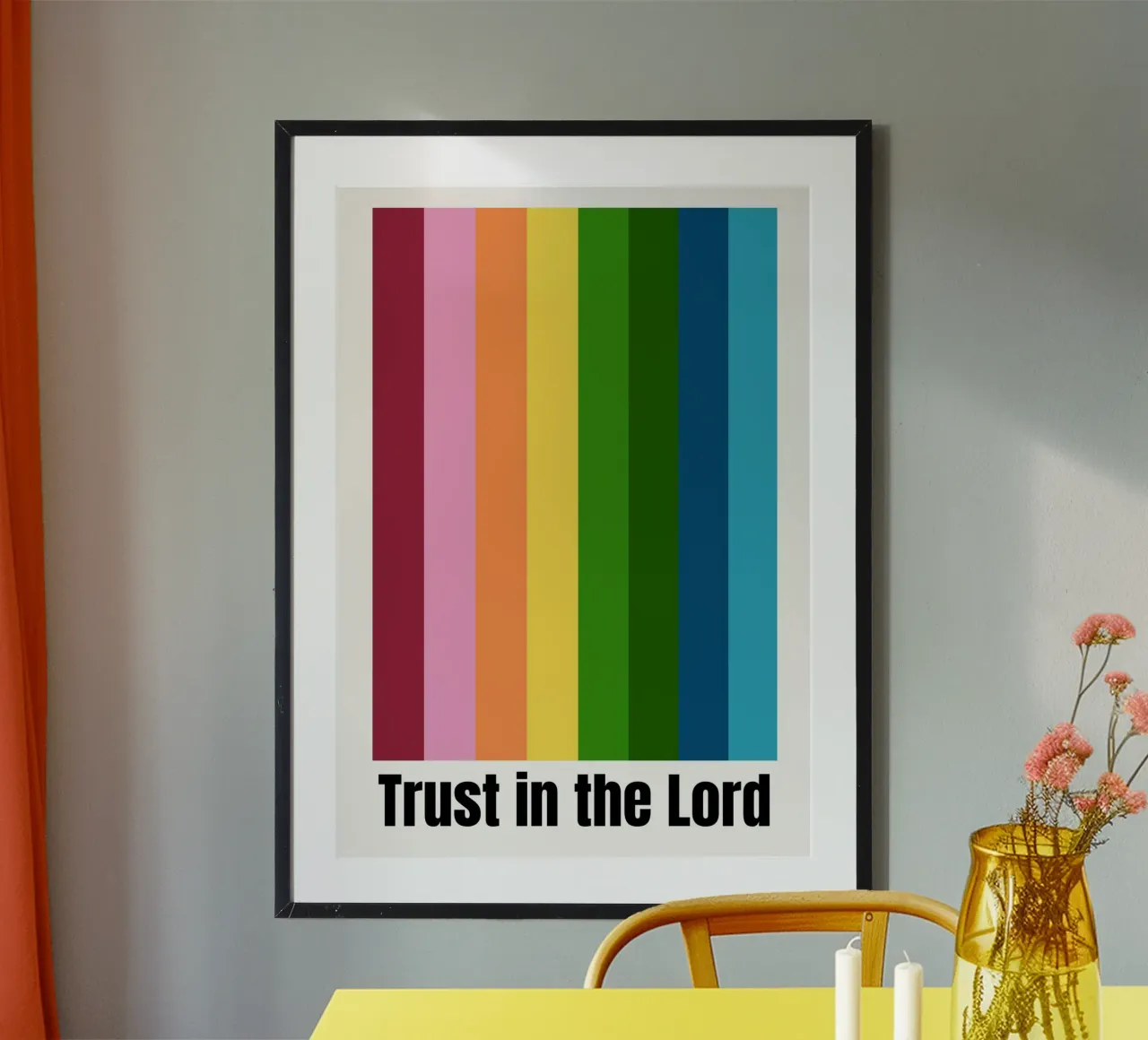 Fiducia nel Signore, moderno poster cristiano arcobaleno poster da vintagepod