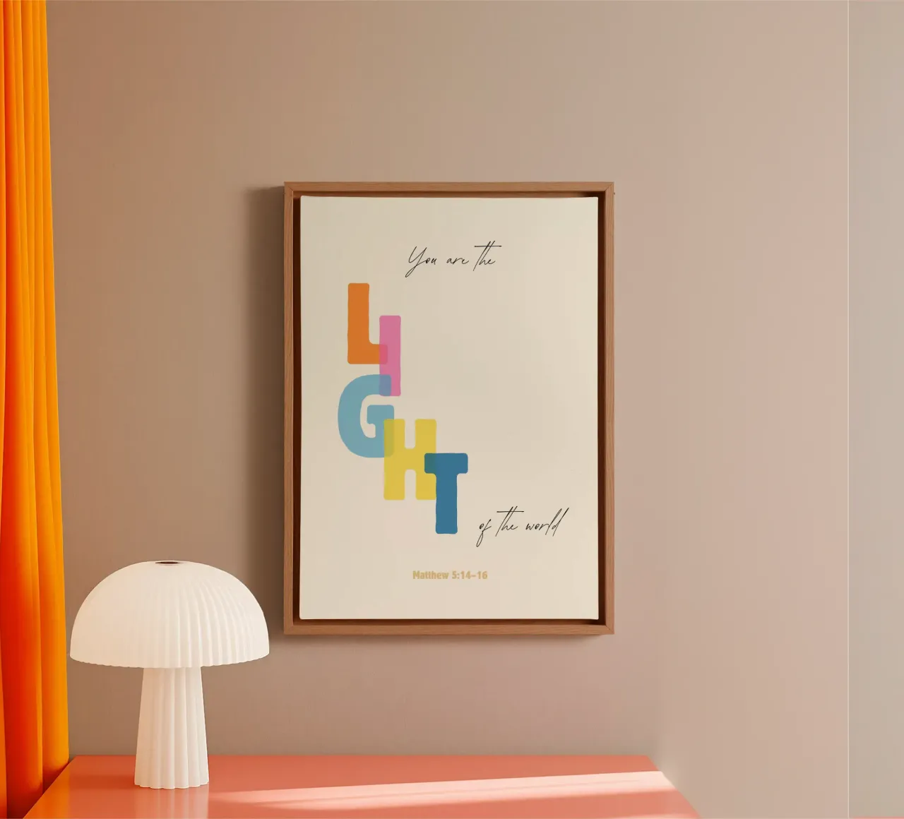 You Are the Light of the World, Christian Art Print canvas with Floater frame by vintagepod