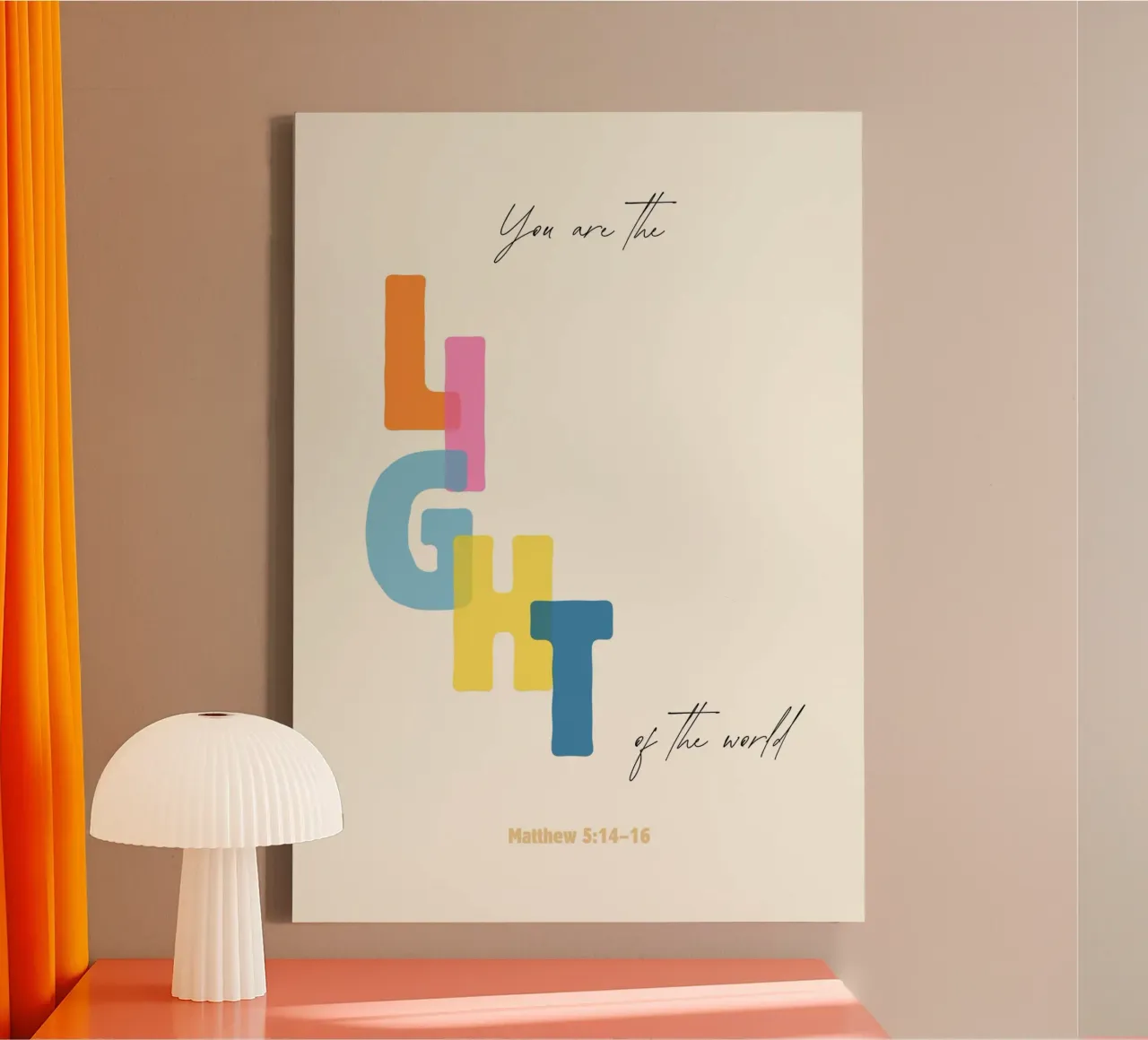 You Are the Light of the World, Christian Art Print canvas with Floater frame by vintagepod