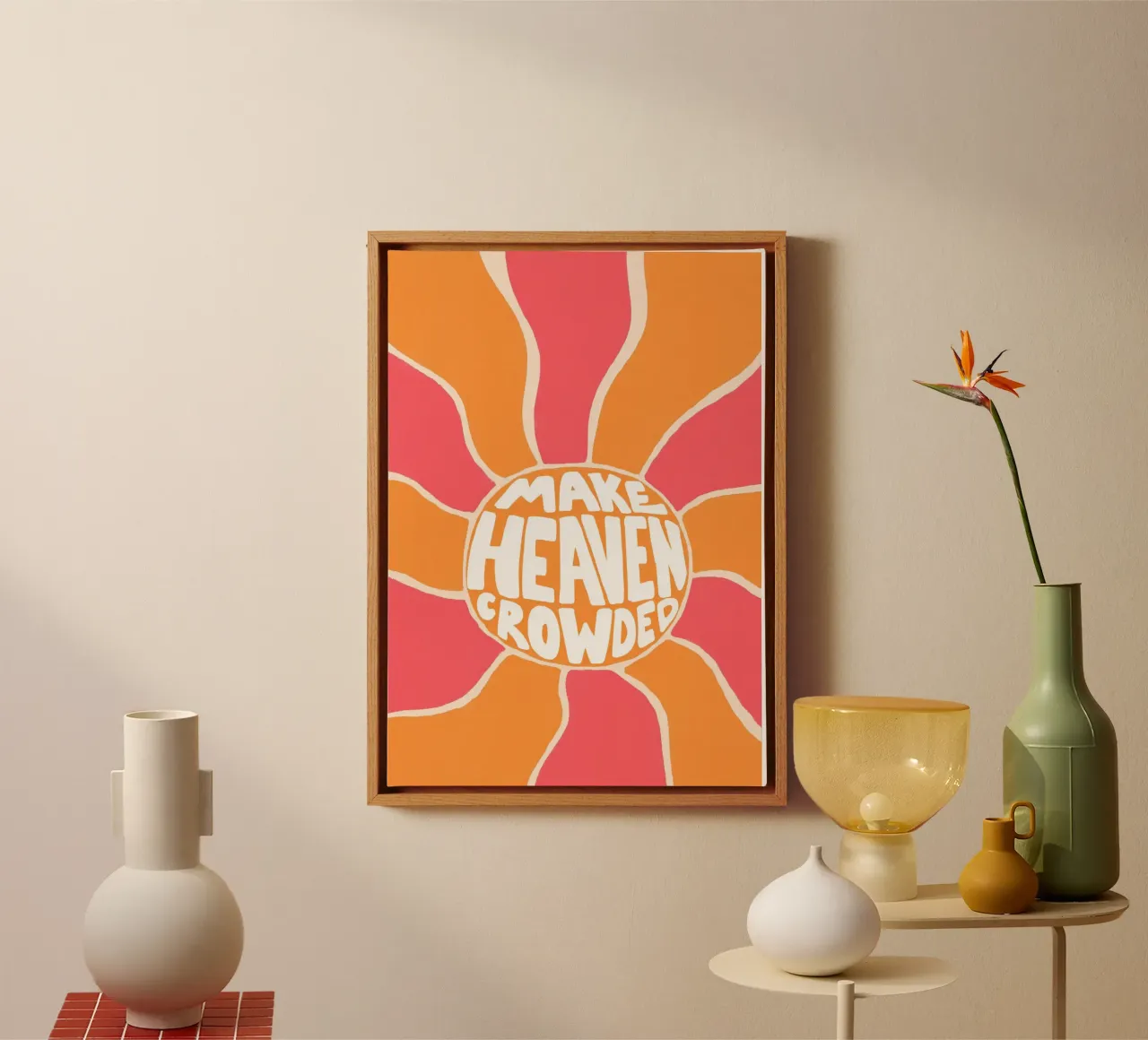Make Heaven Crowded, Retro Christian Art Print toile avec Caisse américaine de vintagepod