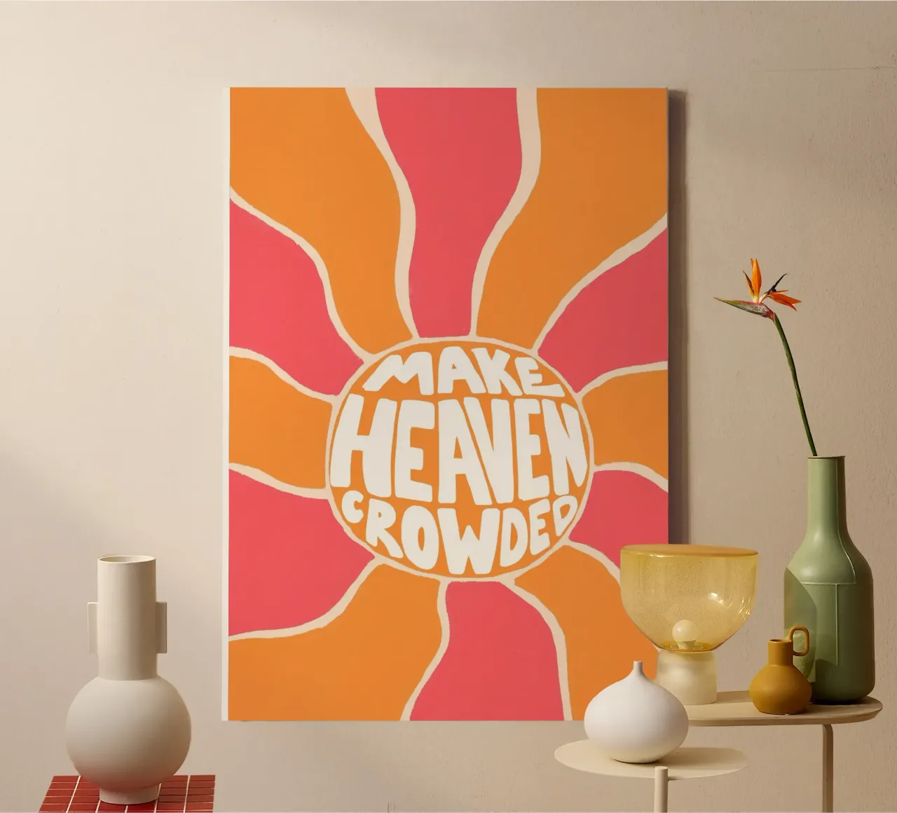 Make Heaven Crowded, Retro Christian Art Print toile avec Caisse américaine de vintagepod