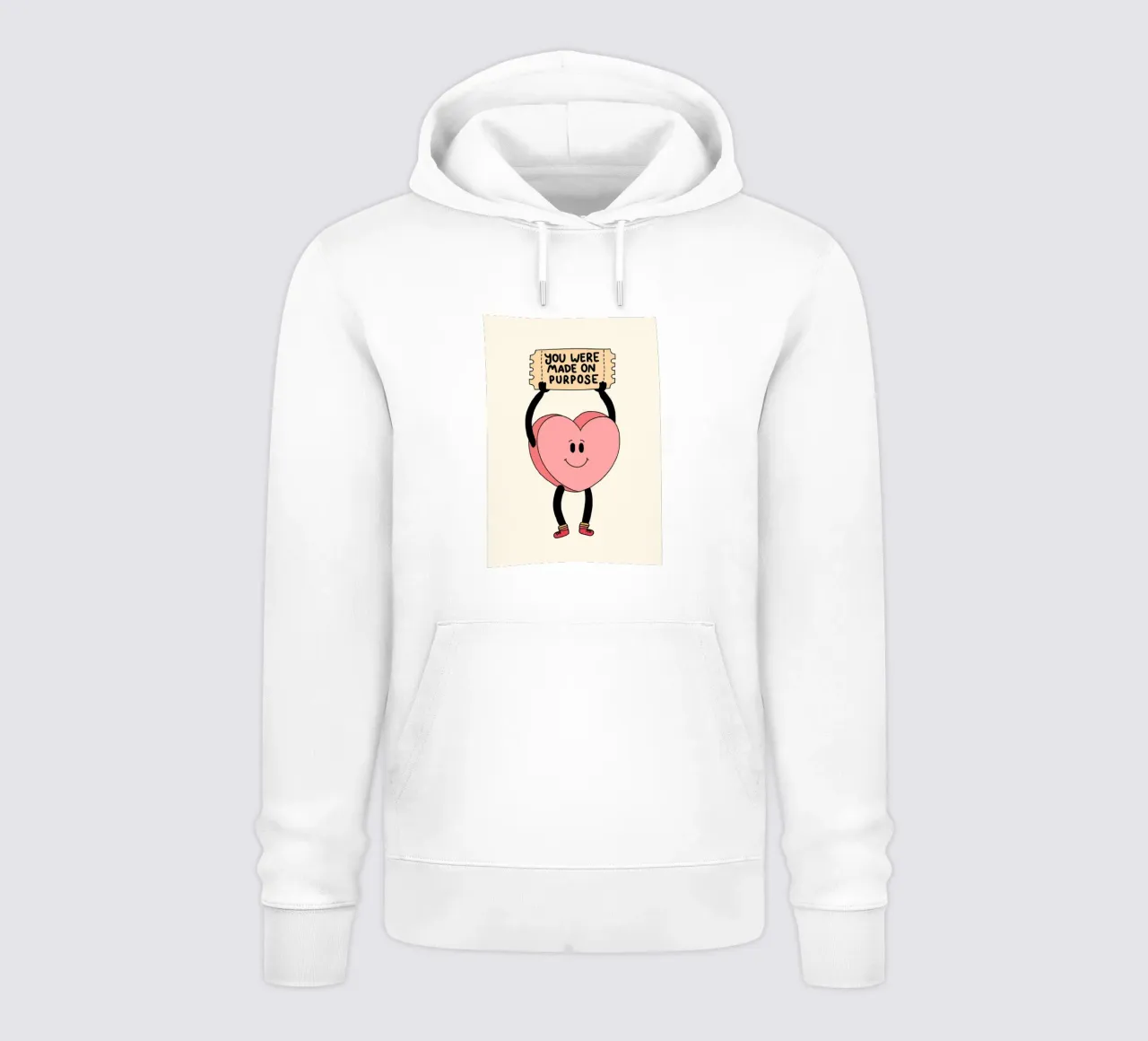 Tu as été créé dans un but précis, impression d'art avec un cœur mignon sweat à capuche de vintagepod