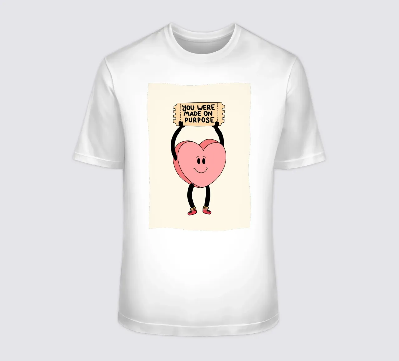 Tu as été créé dans un but précis, impression d'art avec un cœur mignon t-shirt de vintagepod