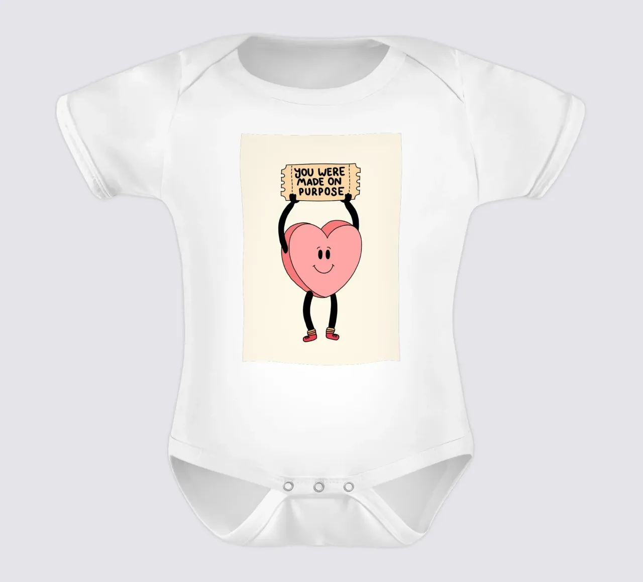 Tu as été créé dans un but précis, impression d'art avec un cœur mignon body bébé de vintagepod