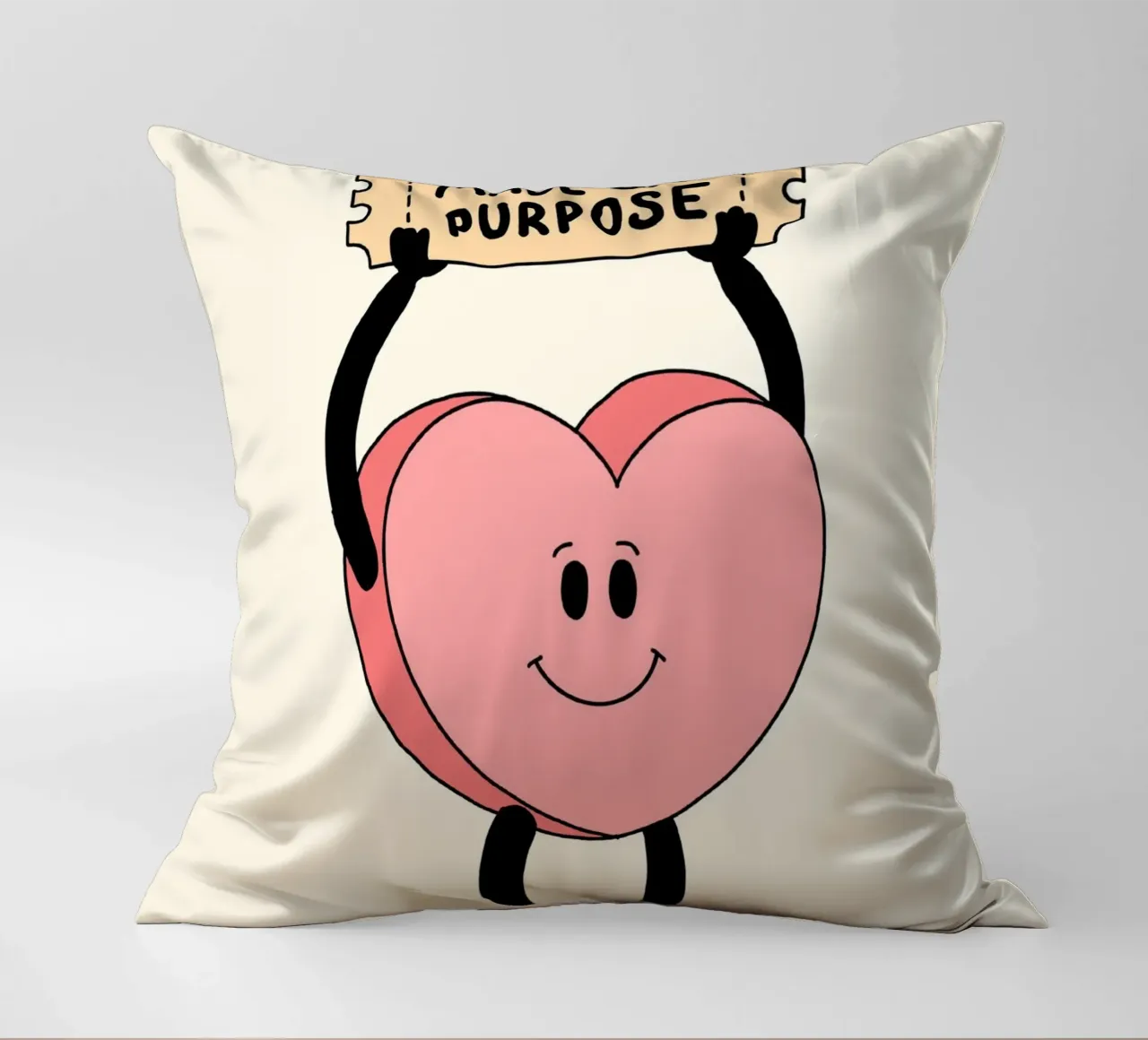 Tu as été créé dans un but précis, impression d'art avec un cœur mignon coussin de vintagepod