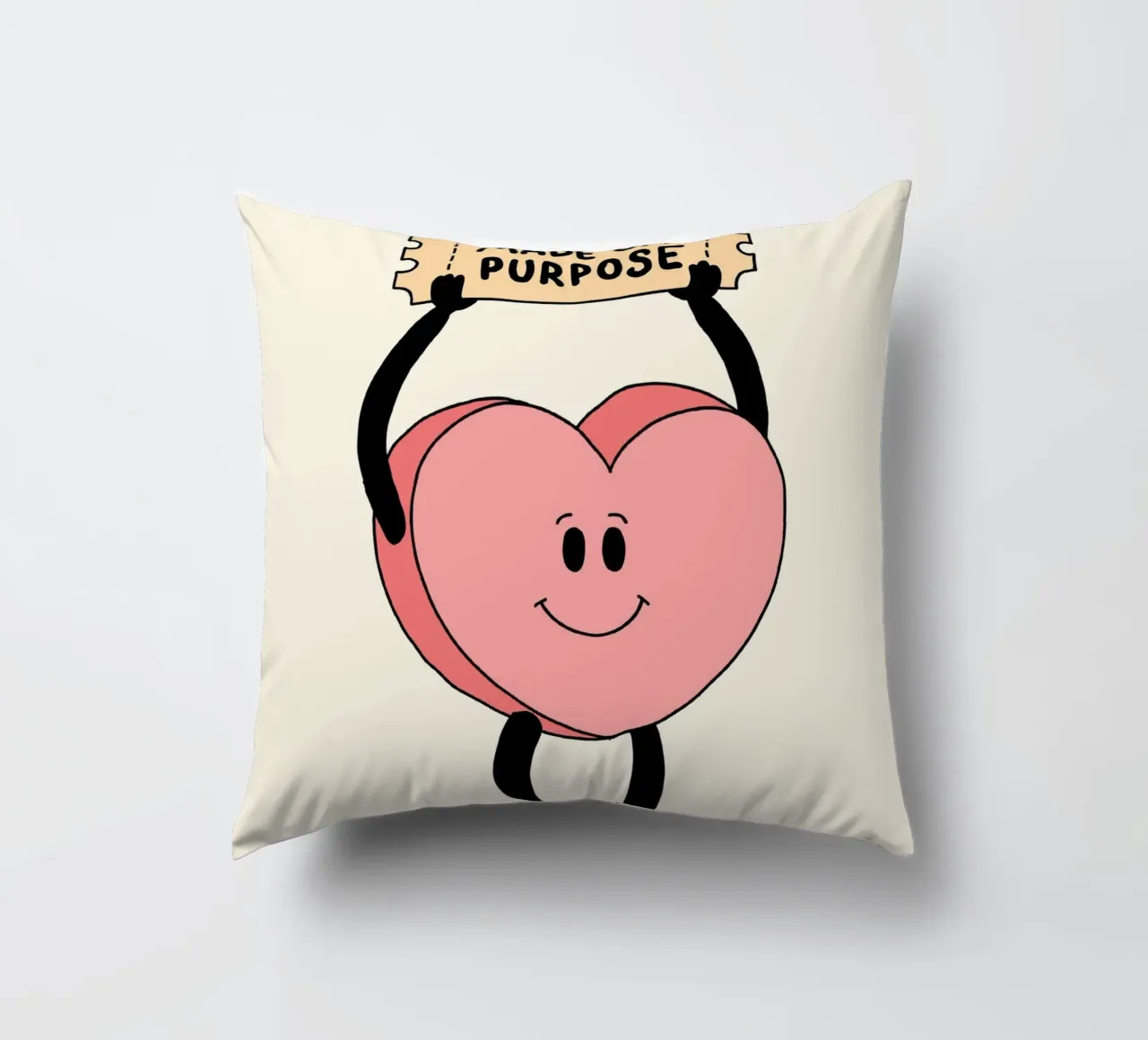 Tu as été créé dans un but précis, impression d'art avec un cœur mignon coussin de vintagepod