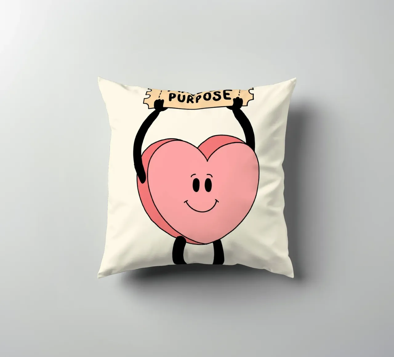 Tu as été créé dans un but précis, impression d'art avec un cœur mignon coussin de vintagepod