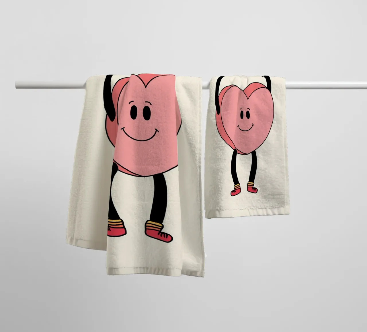 Tu as été créé dans un but précis, impression d'art avec un cœur mignon serviette de bain de vintagepod