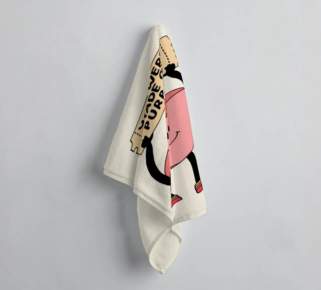 Tu as été créé dans un but précis, impression d'art avec un cœur mignon serviette de bain de vintagepod