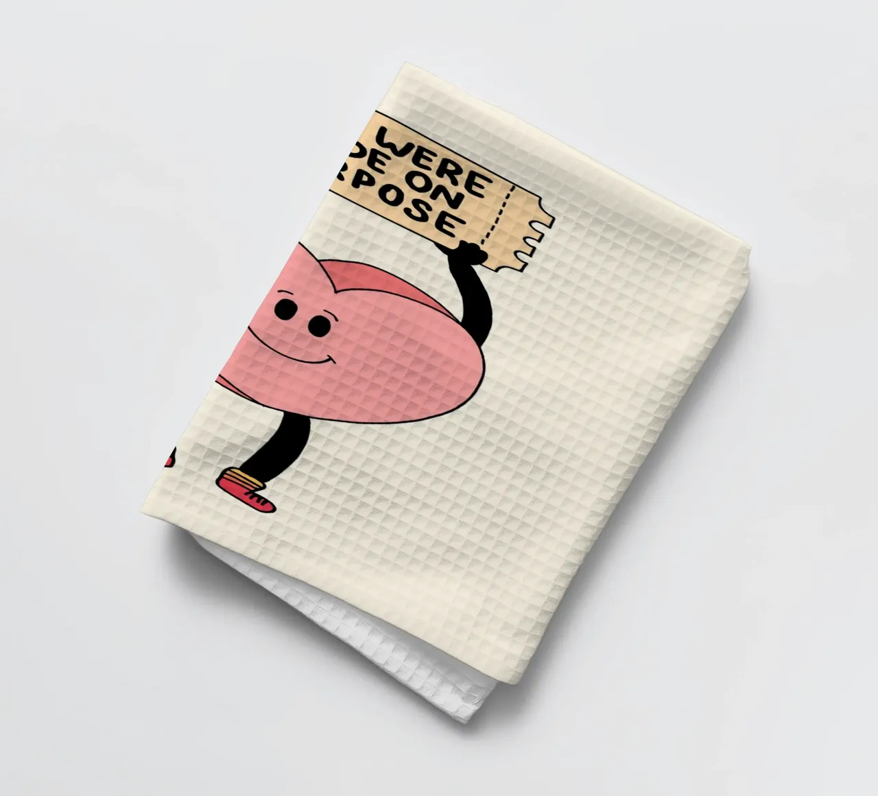 Tu as été créé dans un but précis, impression d'art avec un cœur mignon torchon de vintagepod