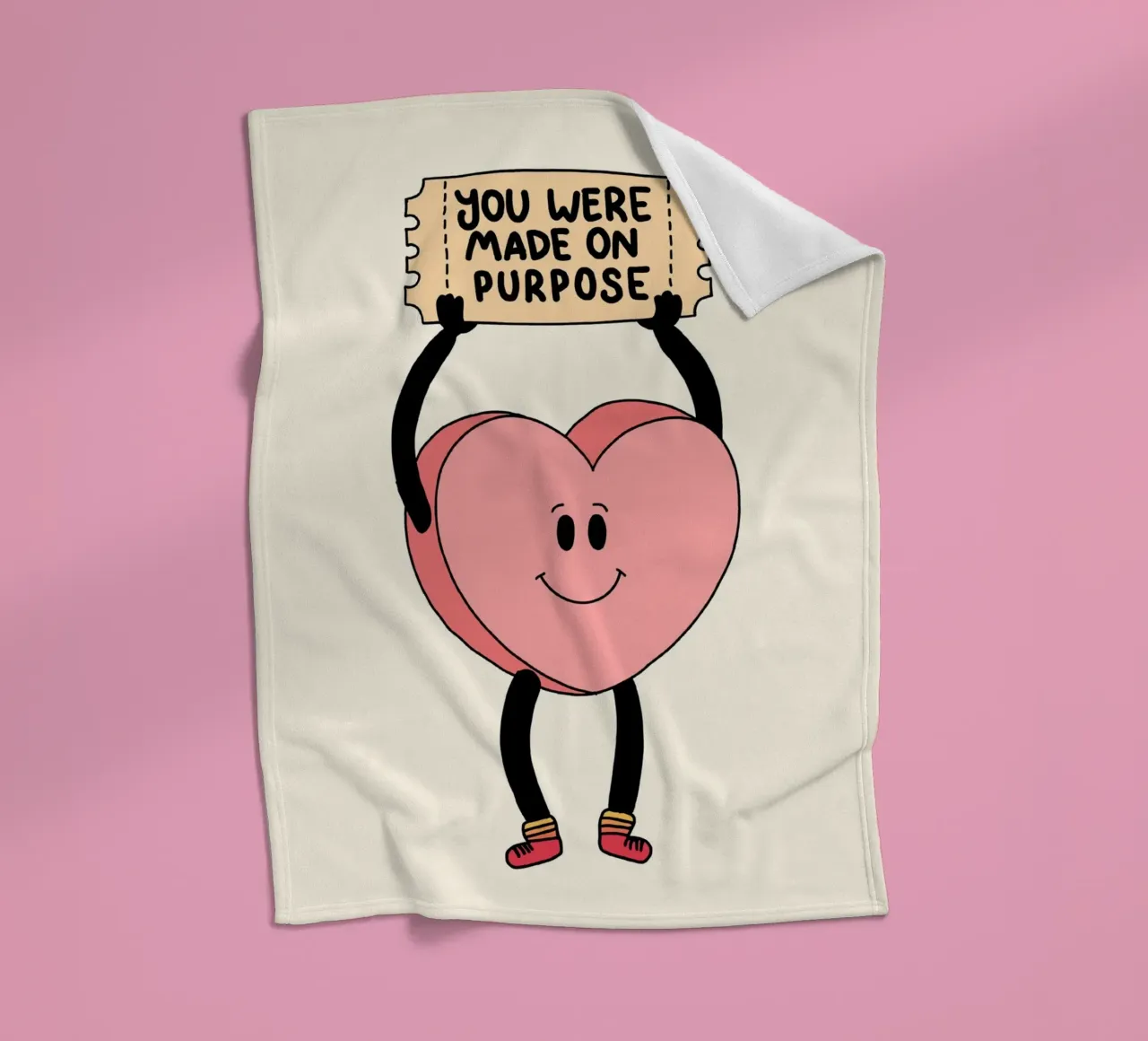 Tu as été créé dans un but précis, impression d'art avec un cœur mignon plaid polaire de vintagepod