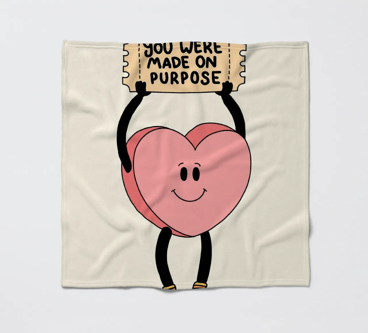 Tu as été créé dans un but précis, impression d'art avec un cœur mignon plaid polaire de vintagepod