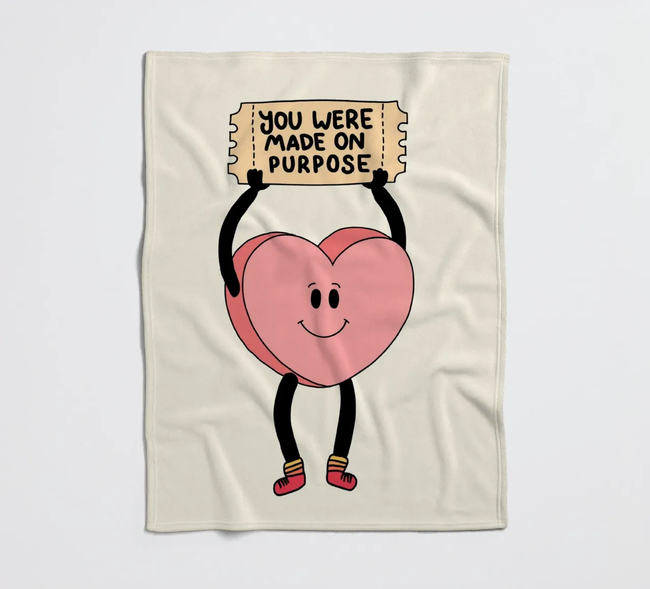 Tu as été créé dans un but précis, impression d'art avec un cœur mignon plaid polaire de vintagepod