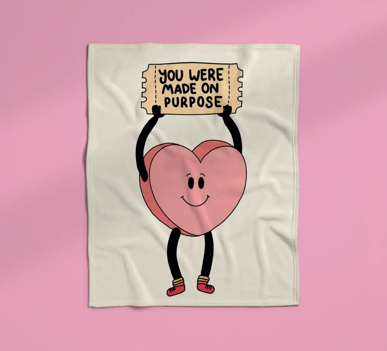 Tu as été créé dans un but précis, impression d'art avec un cœur mignon plaid polaire de vintagepod