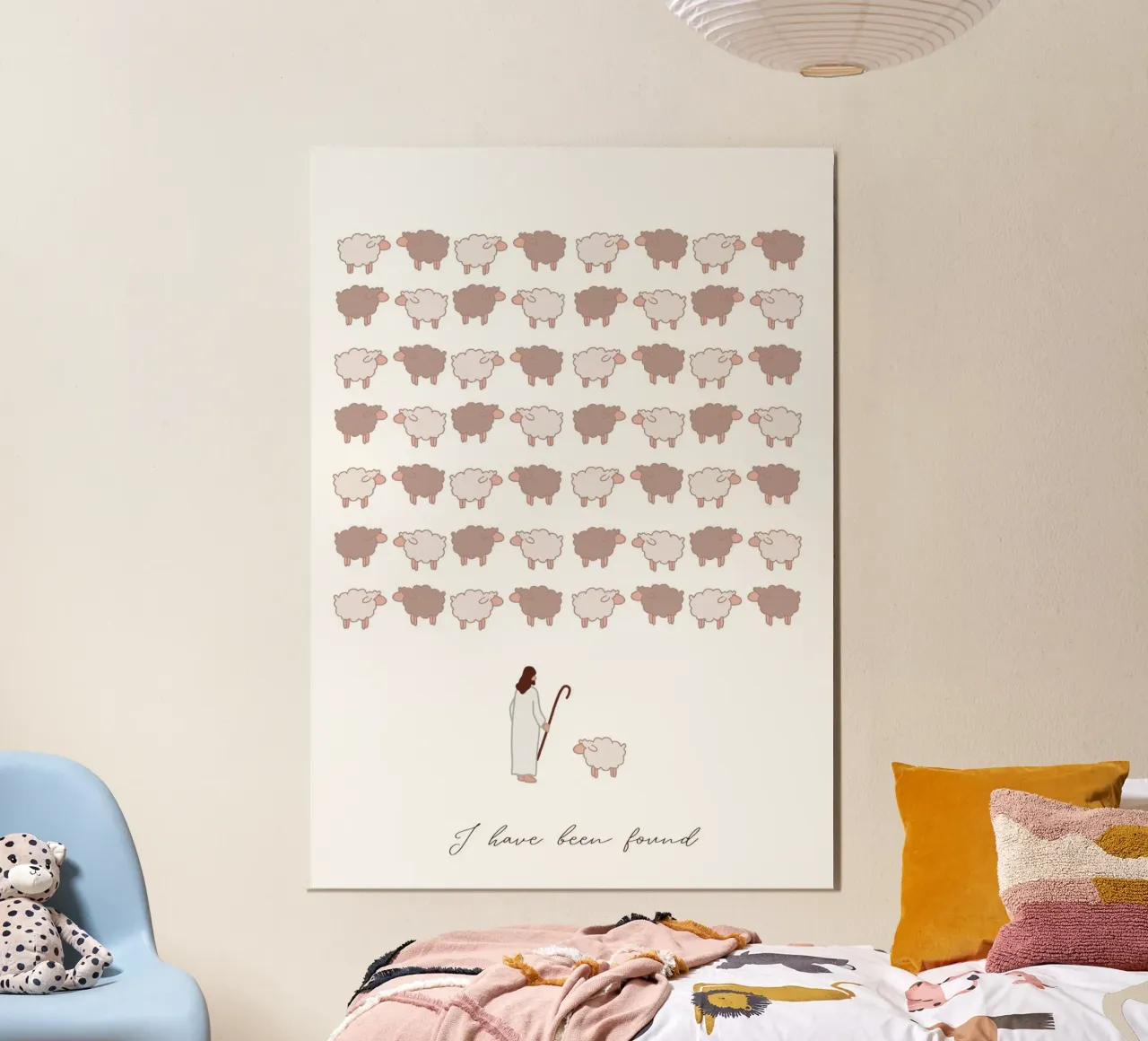 Gesù e la pecora smarrita, stampa d'arte cristiana poster da vintagepod