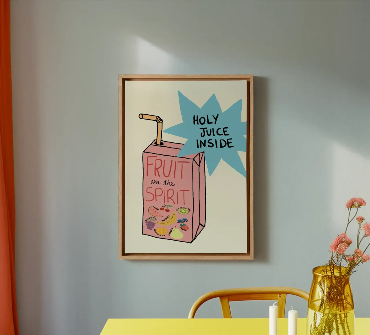 Vrucht van de Geest, Heilige Sap Art Print canvas met Baklijst van vintagepod