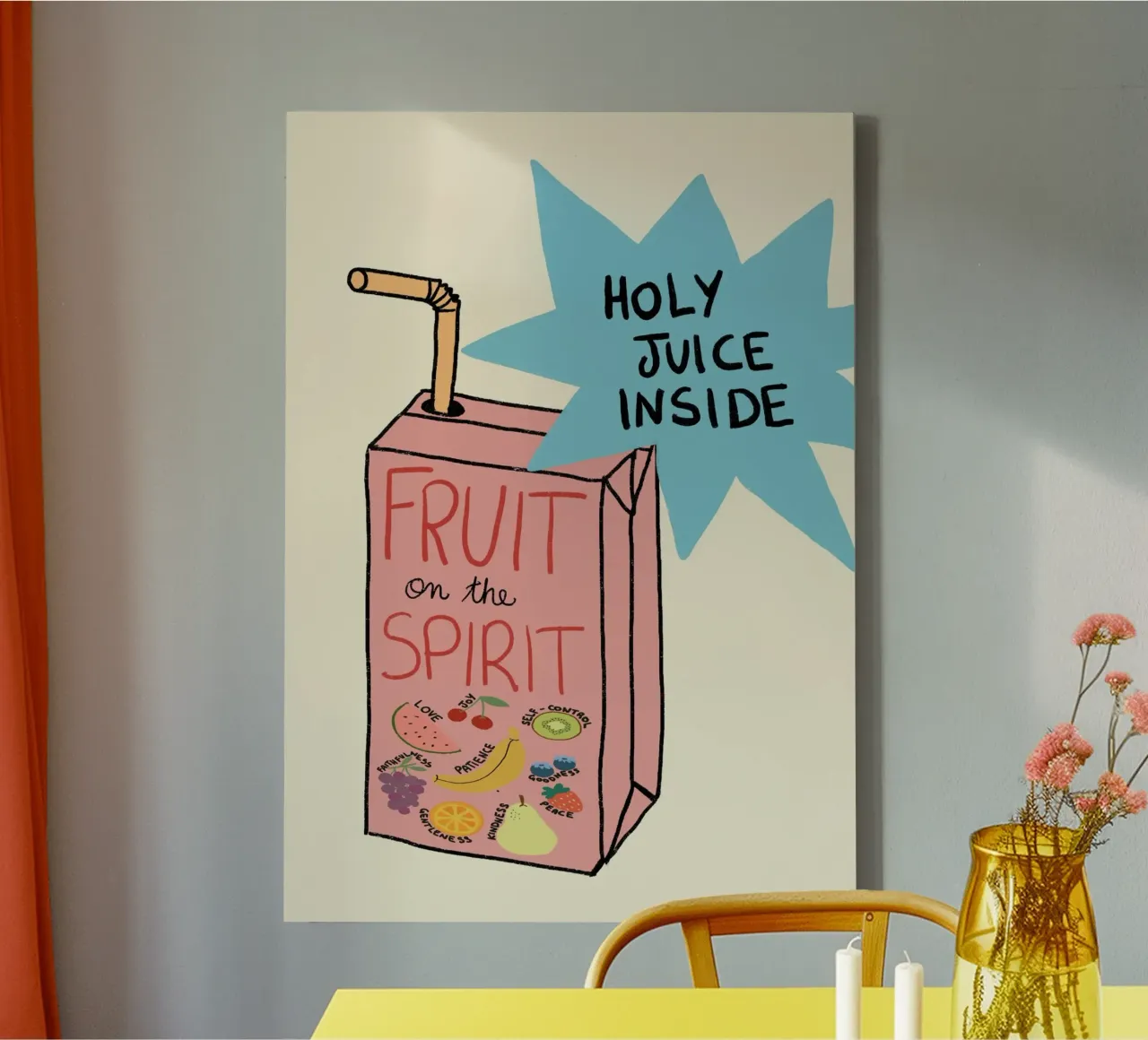 Vrucht van de Geest, Heilige Sap Art Print canvas met Baklijst van vintagepod
