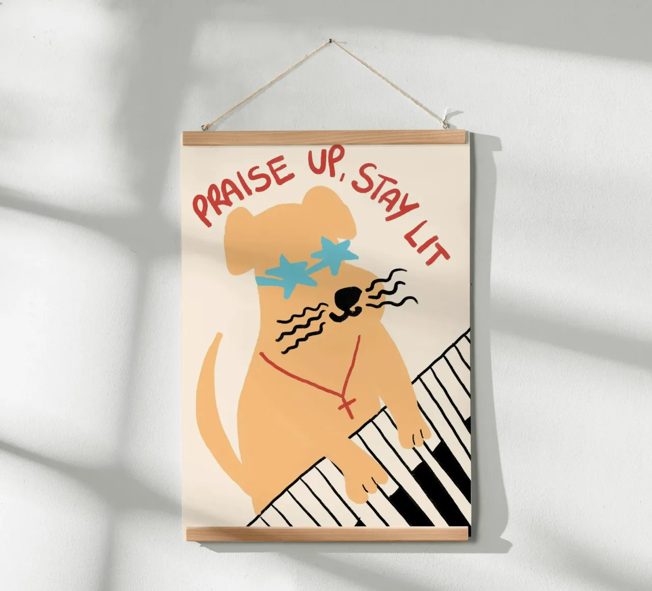Loben Sie, bleiben Sie hell, lustiger christlicher Kunstdruck Poster von vintagepod