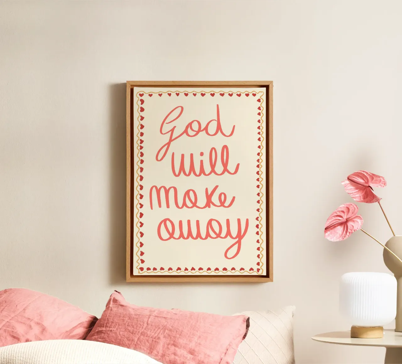 God Will Make a Way, Christian Art Print canvas with Floater frame by vintagepod