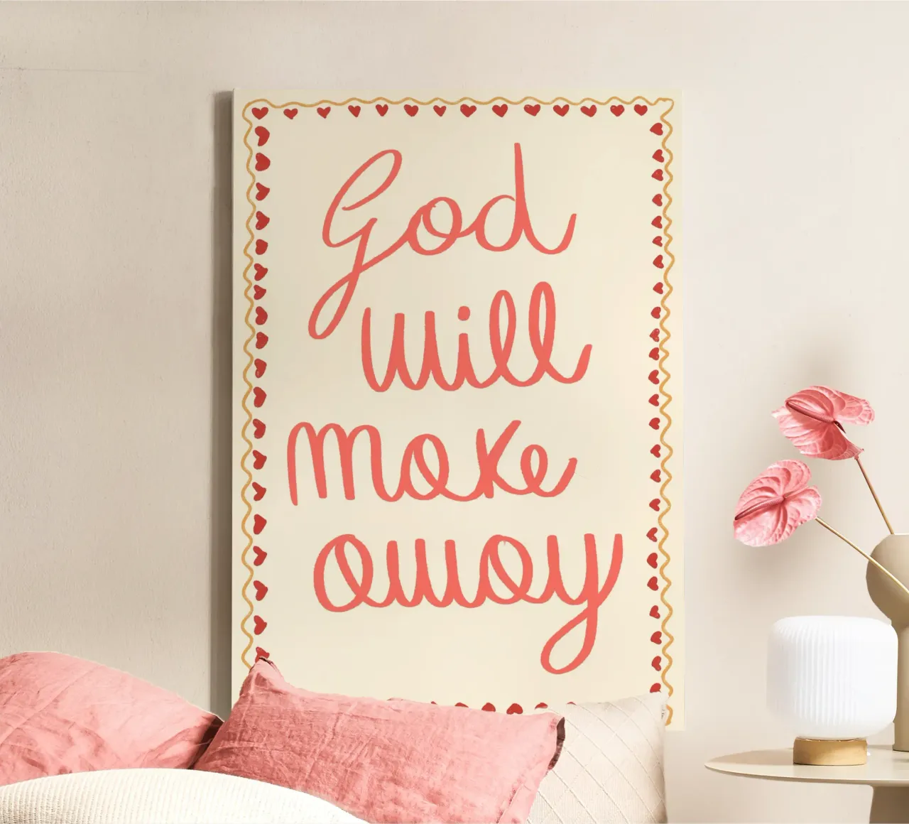 God Will Make a Way, Christian Art Print canvas with Floater frame by vintagepod