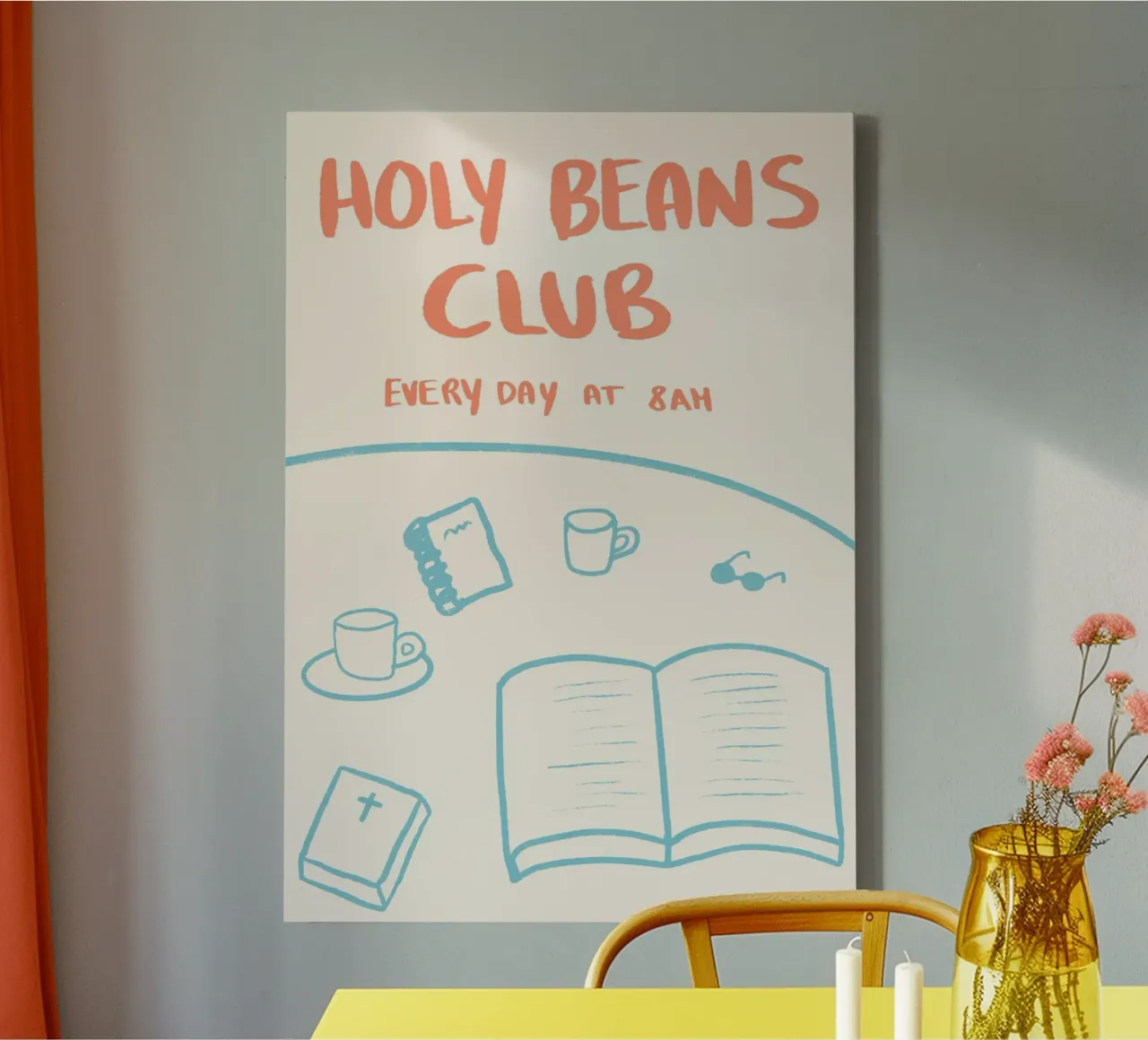 Club Holy Beans, caffè cristiano e studio biblico tela con Cornice a cassetta da vintagepod
