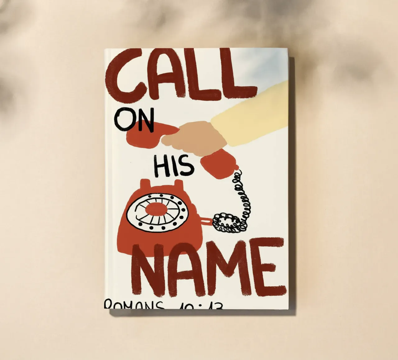Call on His Name, Romans 10:13 Christian Art Print notebook by vintagepod