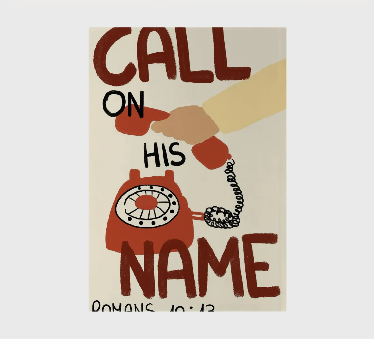 Call on His Name, Romans 10:13 Christian Art Print notebook by vintagepod