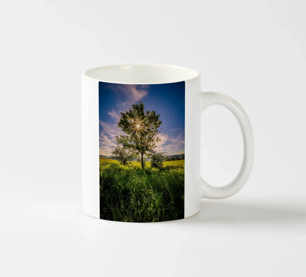 Stella del sole attraverso un albero deciduo tazza in ceramica da Marcus Beckert | Fotografie