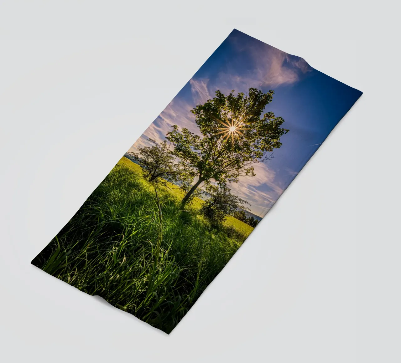 Stella del sole attraverso un albero deciduo telo mare da Marcus Beckert | Fotografie