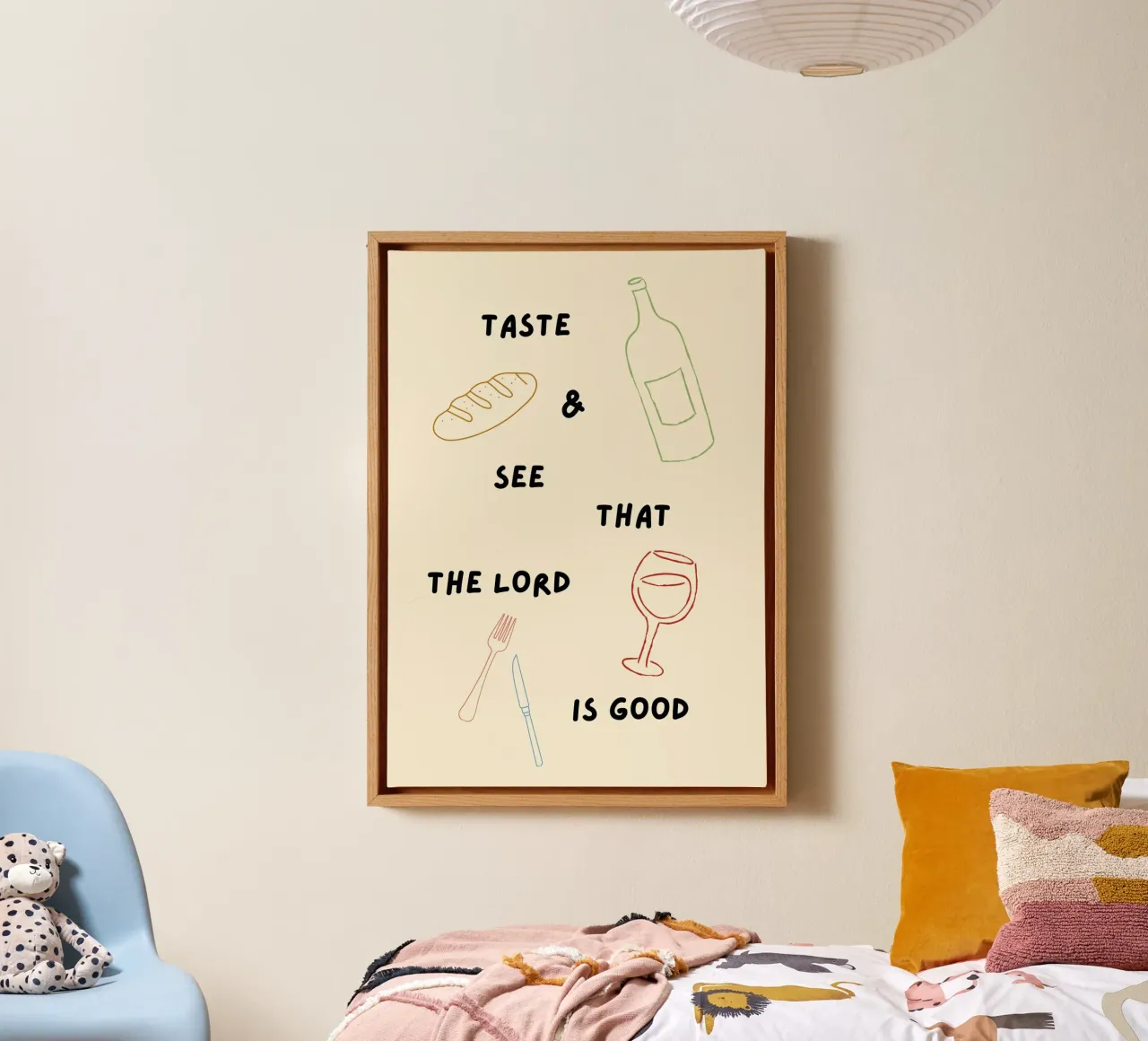 Taste & See That the Lord Is Good, Art Print canvas with Floater frame by vintagepod