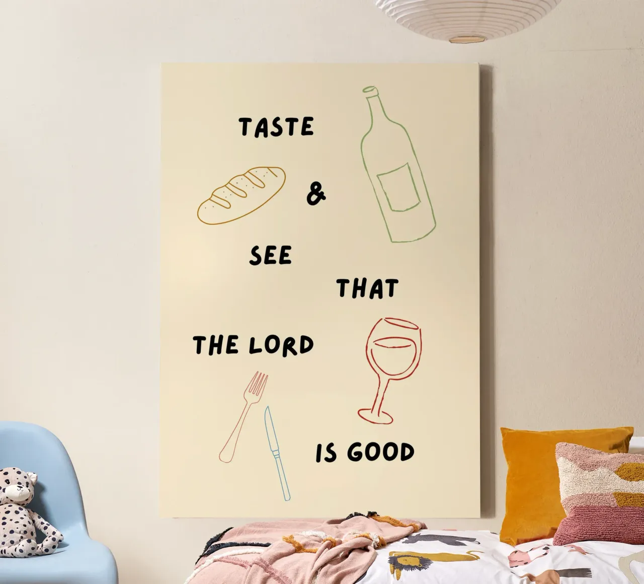 Taste & See That the Lord Is Good, Art Print canvas with Floater frame by vintagepod