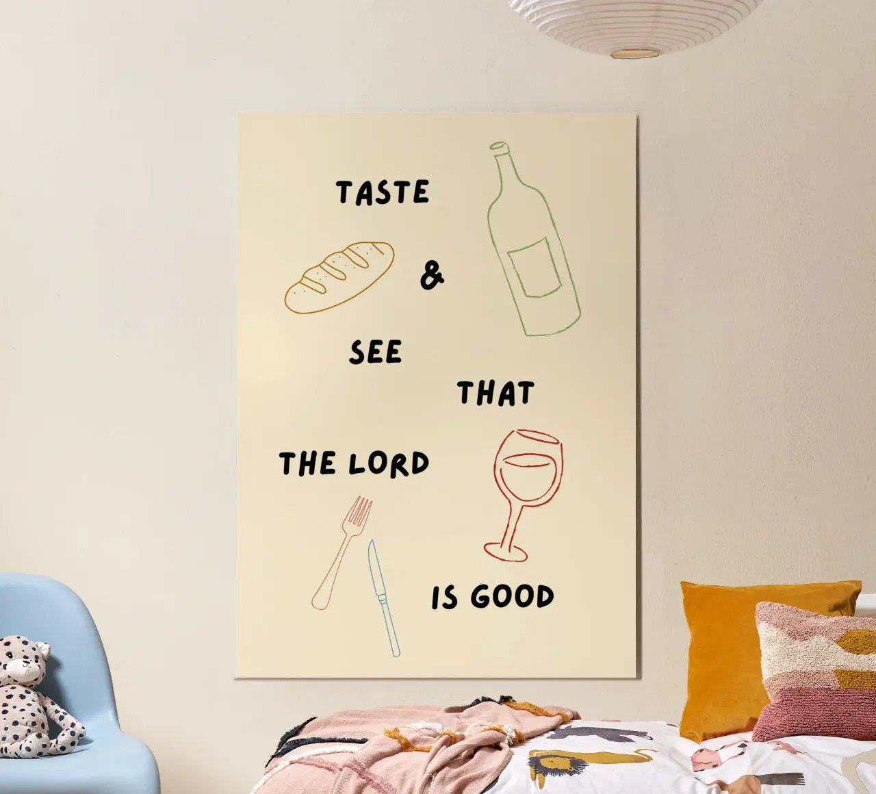 Proef en zie dat de Heer goed is, kunstdruk poster van vintagepod