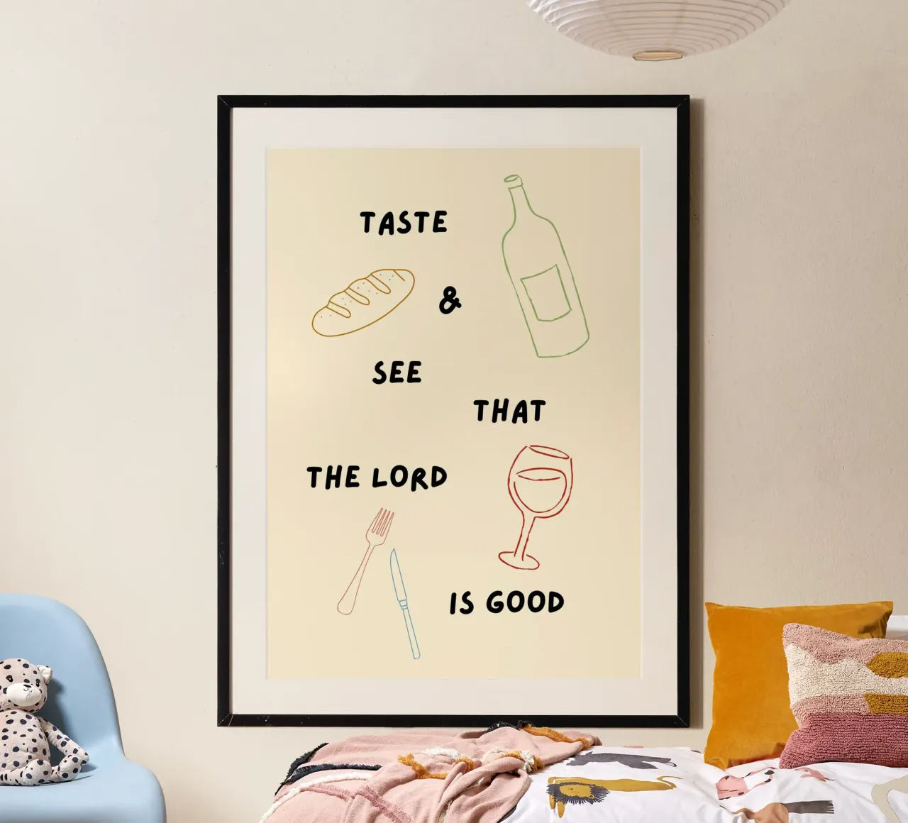 Proef en zie dat de Heer goed is, kunstdruk poster van vintagepod