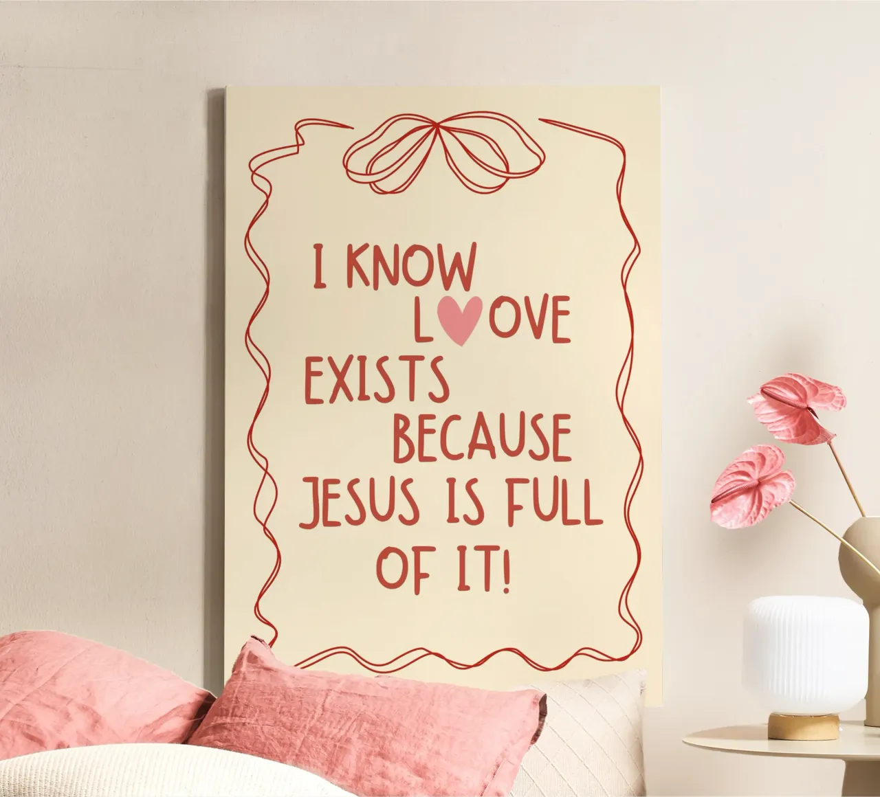 Love Exists Because Jesus Is Full of It canvas with Floater frame by vintagepod