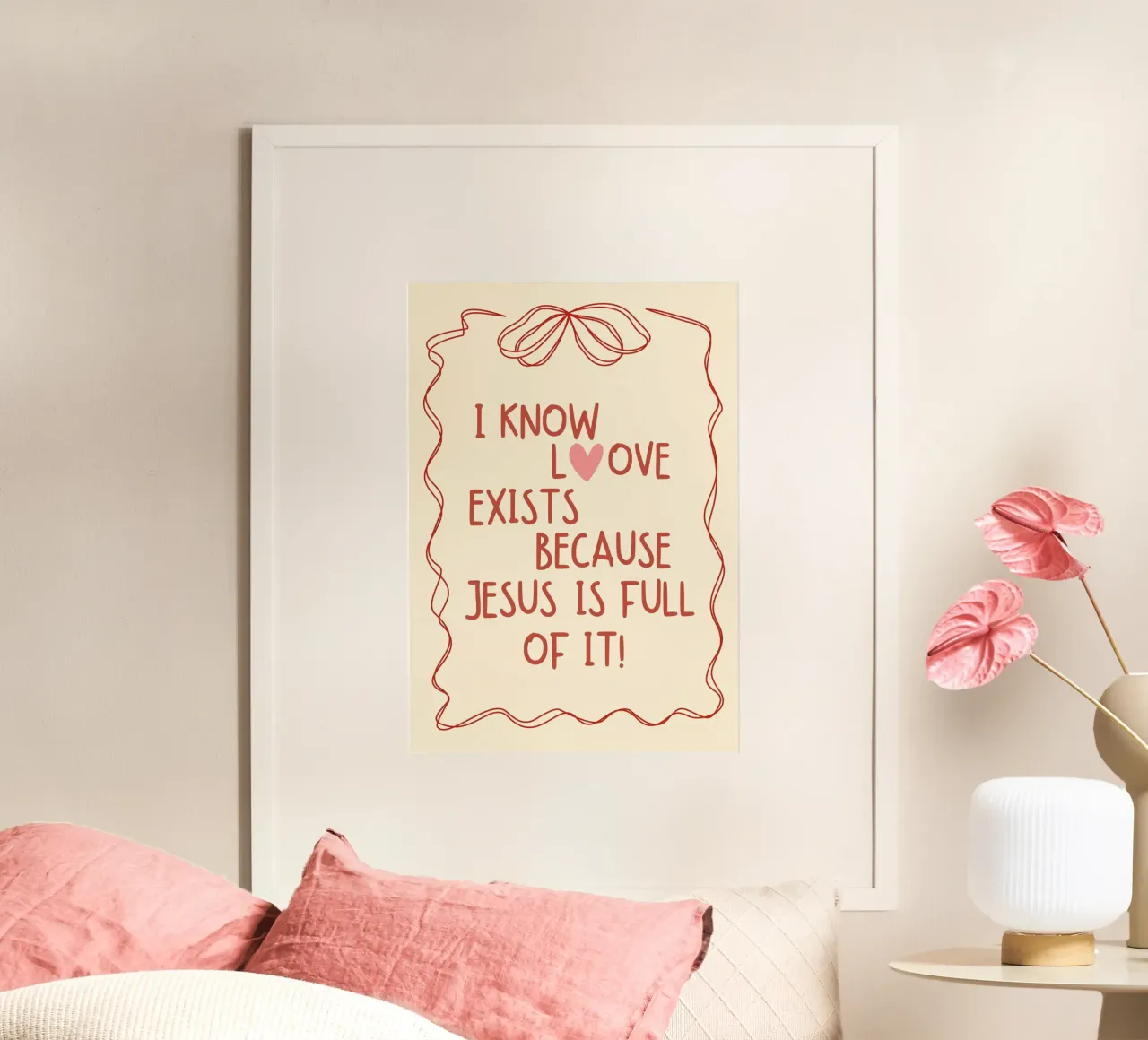 L'amore esiste perché Gesù ne è pieno poster da vintagepod
