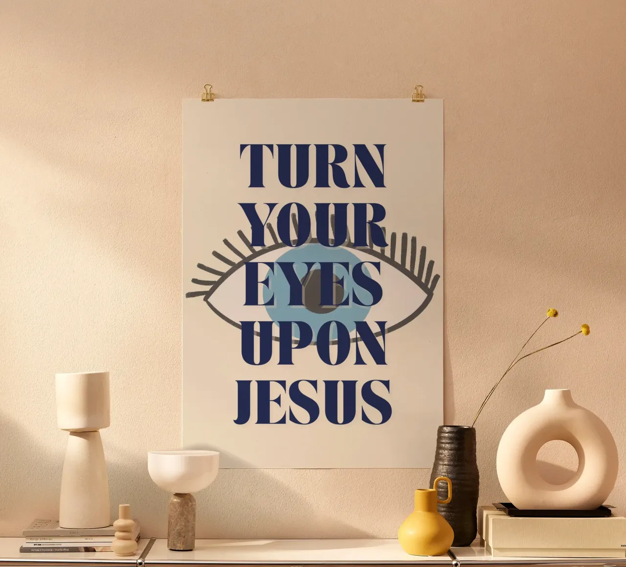 Richt je ogen op Jezus, Oog Kunstdruk poster van vintagepod