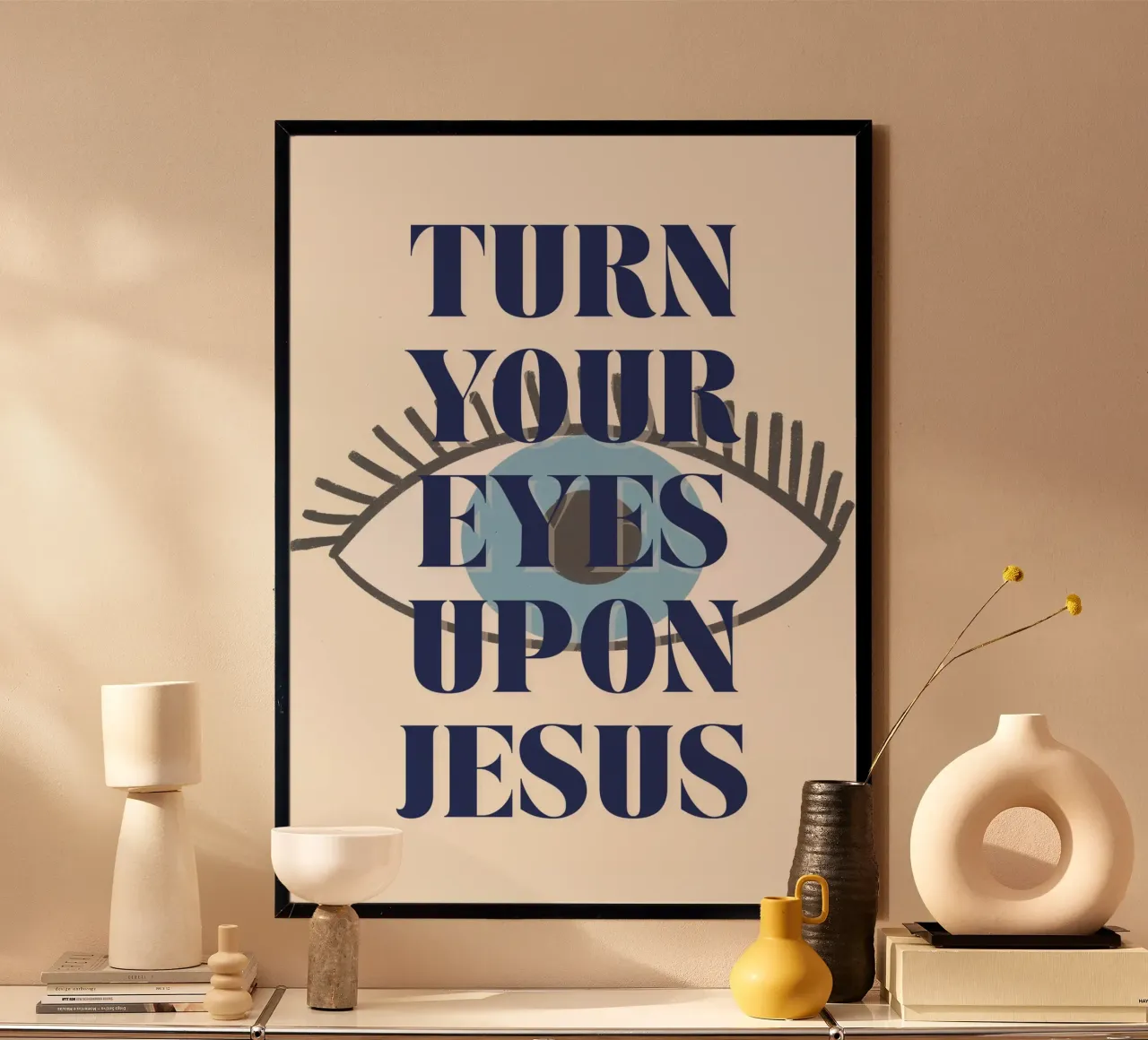 Richt je ogen op Jezus, Oog Kunstdruk poster van vintagepod